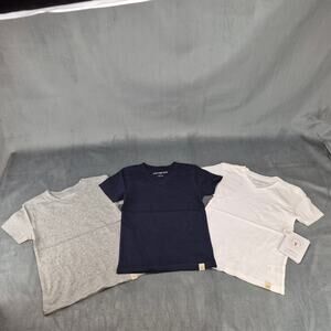 Burt's Bees Set of 3 Short Sleeve Reverse Seam V Neck Layering Tee Toddler 3T